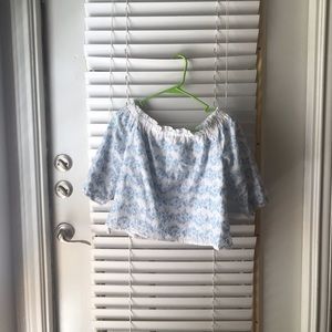 Off the shoulder embroidered top